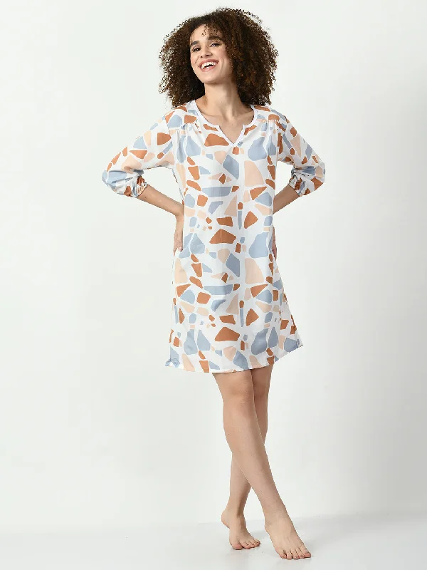 Women's Viscose Rayon Brown Nightdress - Legit Affair Tunics Velvet soft