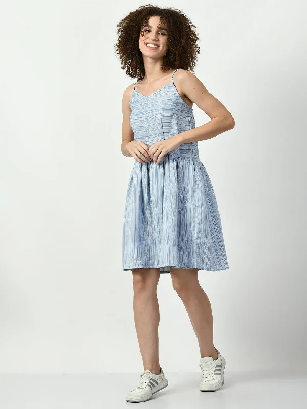 Women's Viscose Rayon Blue Nightdress - Legit Affair Tunics Short Trendy