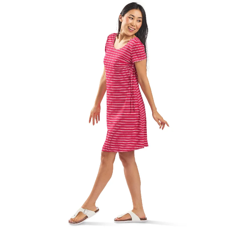 Women's Striped Short Sleeve Dress Tunics Fashionable trendy